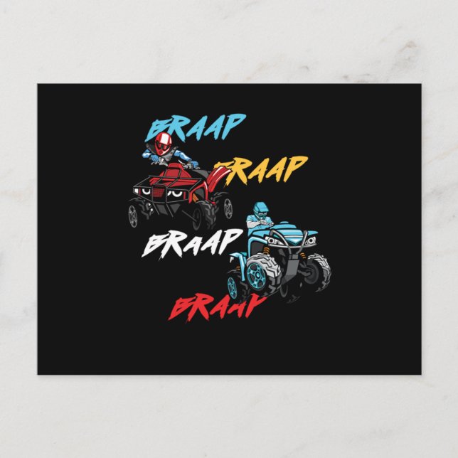 Braap ATV Quad Offroad Extreme Sport Motor Gift Postcard (Front)