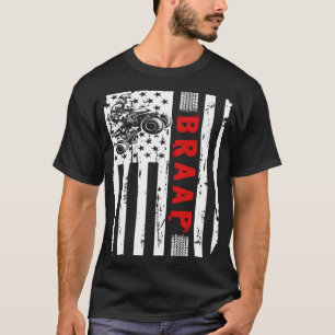 Braap Vintage USA American Flag Quad Bike ATV T-Shirt