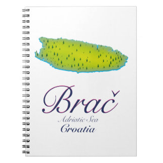 Brač Adriatic Sea, Croatia map Notebook