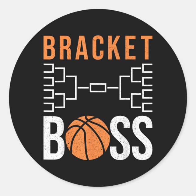 Brac Boss Funny College Basball Tournament Classic Round Sticker (Front)