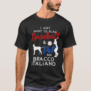 Bracco Italiano Funny Baseball Dog Owner Lover Xma T-Shirt