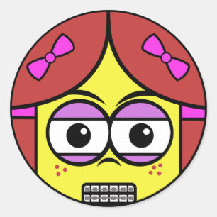 Brace Face Classic Round Sticker