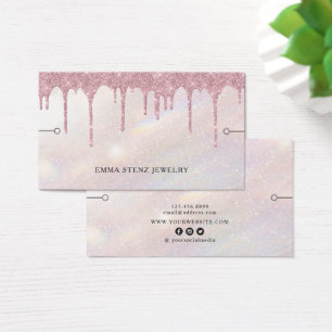 Bracelet Display Card • Brush Pink Glitter Drips