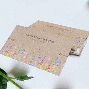 Bracelet Display Card • Rustic Kraft Wildflowers