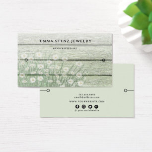 Bracelet Display Card • Rustic Wood Floral