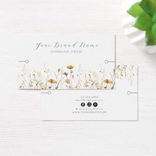 Bracelet Display Card • Watercolor Wildflowers