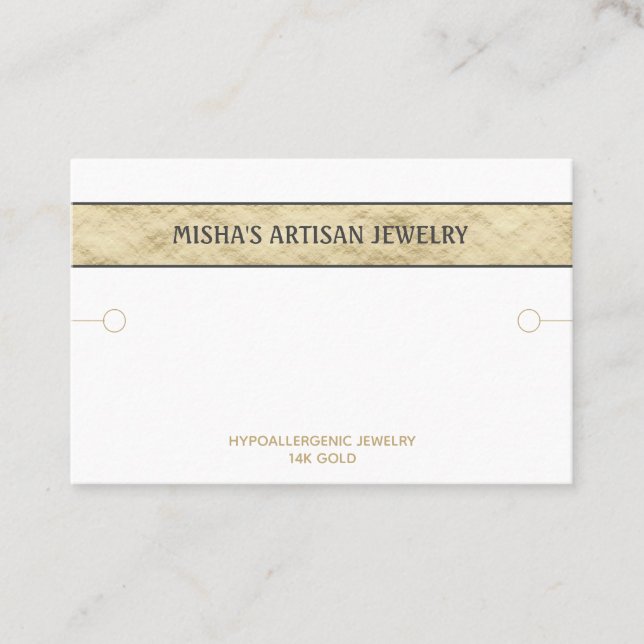 Bracelet Display White Gold Logo Business Card (Front)