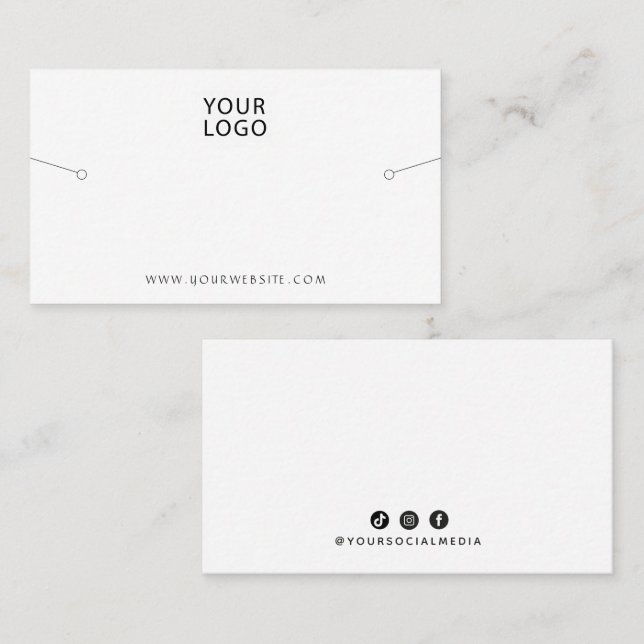 Bracelet Display White Your Logo Social Media Busi Business Card (Front/Back)