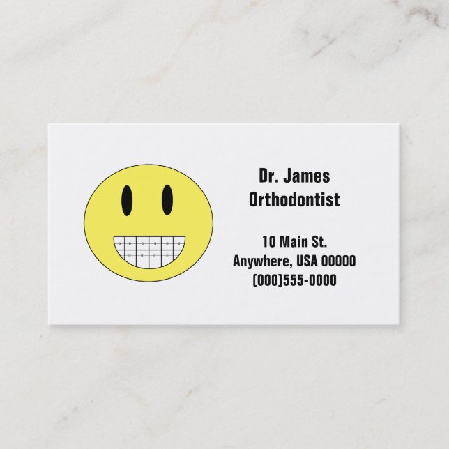 "Braces Face" Business Cards (Front)