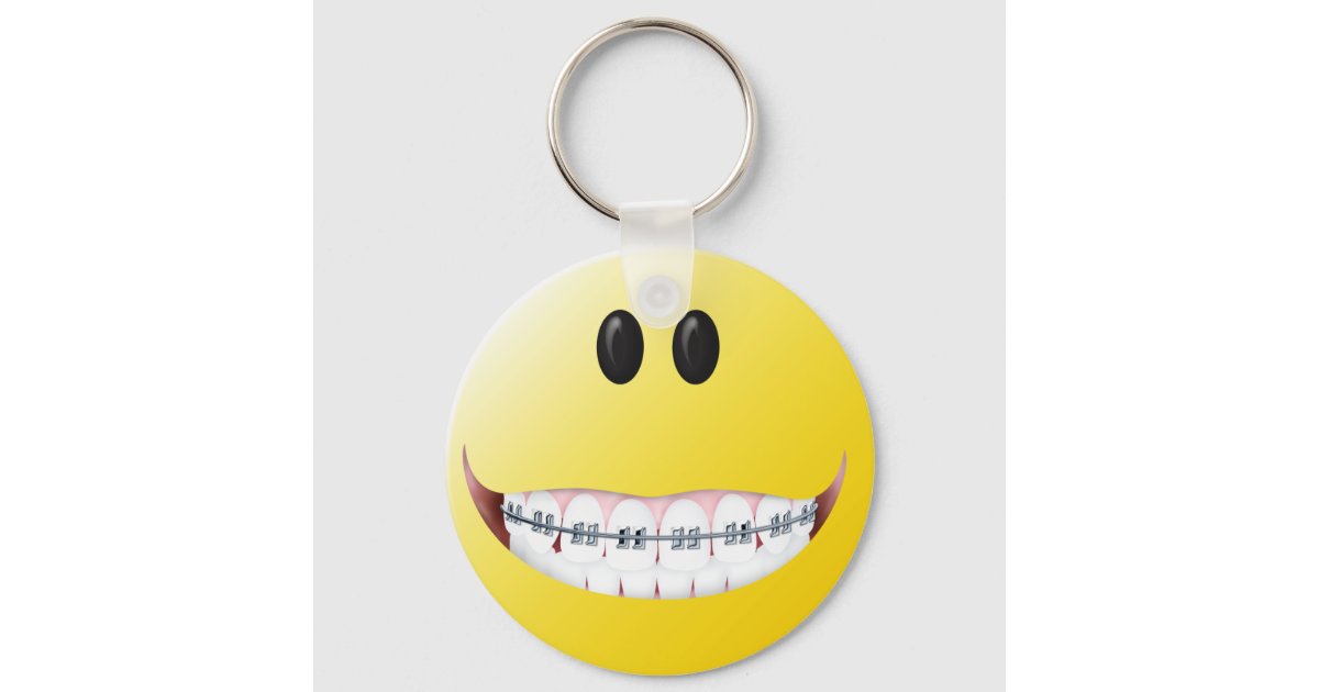 Face Key Rings Braces Face Key Ring | Zazzle