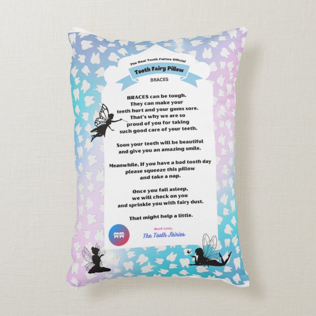 Braces, Tooth Fairies Pillow, Pillow to comfort  (Front(Vertical))