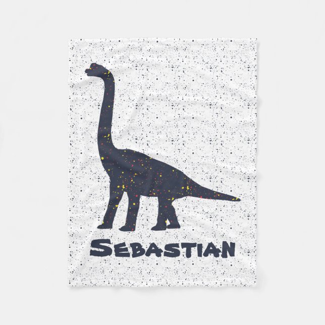 Brachiosaurus Custom Name Fleece Blanket, Small (Front)
