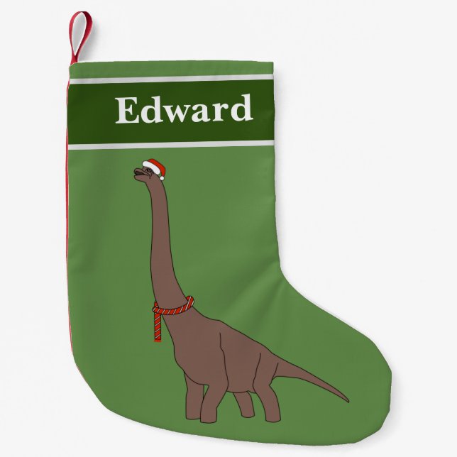 Brachiosaurus Dinosaur Christmas Special Small Christmas Stocking (Front)
