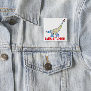 Brachiosaurus Dinosaur Funny Festive ironic Slogan 15 Cm Square Badge