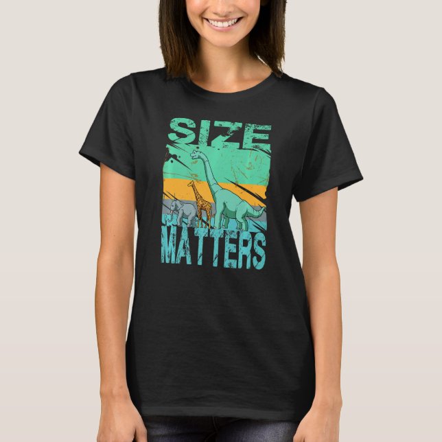 Brachiosaurus Dinosaur Giraffe Elephant Human Diff T-Shirt (Front)