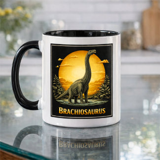 Brachiosaurus Dinosaur Prehistoric Moon Mug