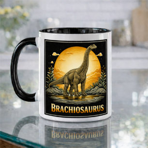 Brachiosaurus Dinosaur Prehistoric Moon Mug