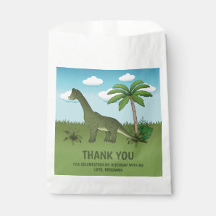 Brachiosaurus Dinosaur Tropical Birthday Thank You Favour Bags