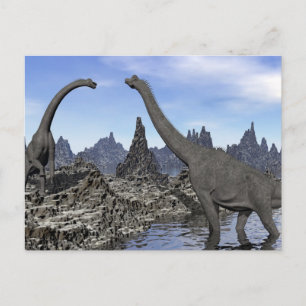 Brachiosaurus dinosaurs - 3D render Postcard