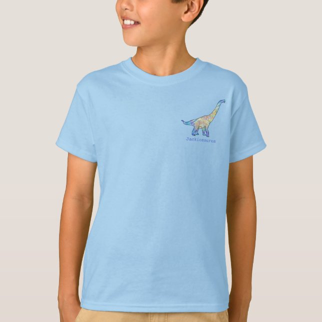 Brachiosaurus Funny Slogan Add Your Dinosaur Name T-Shirt (Front)