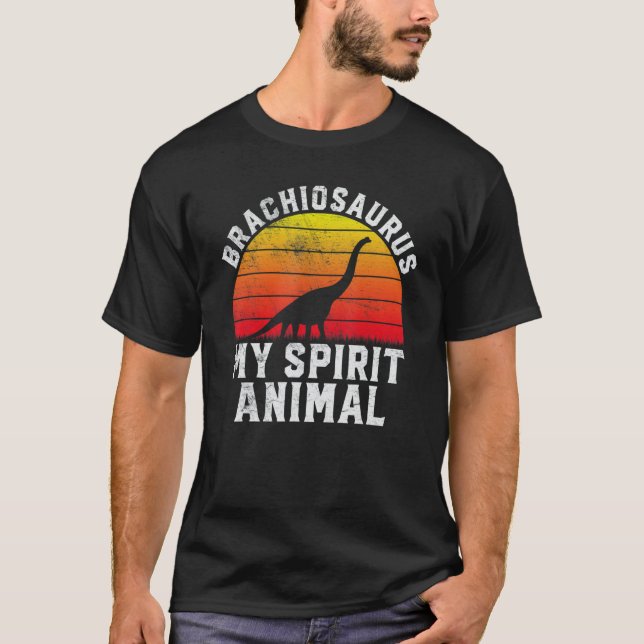 Brachiosaurus My Spirit Animal  Dinosaur Retro Pal T-Shirt (Front)