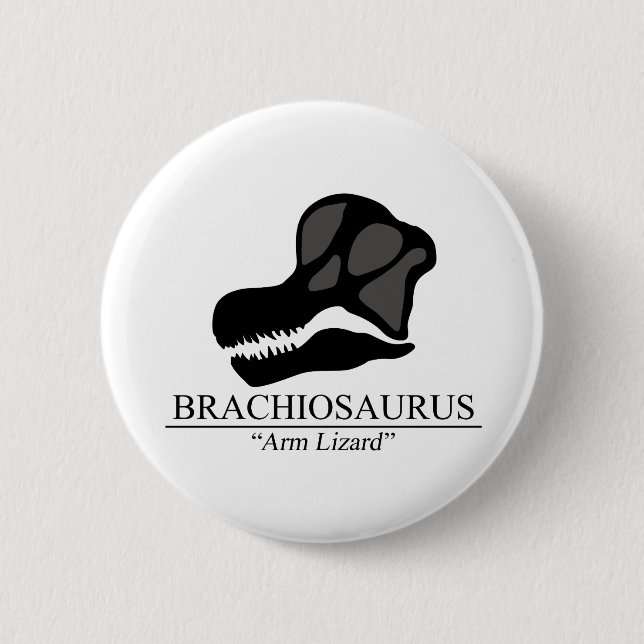 Brachiosaurus Skull 6 Cm Round Badge (Front)