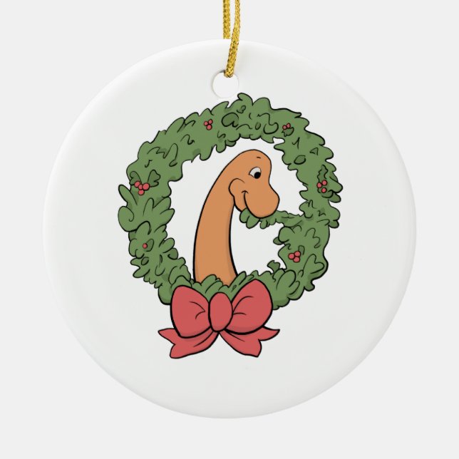 Brachiosaurus Wreath Ornament (Front)