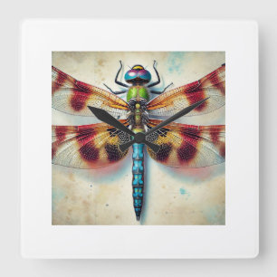 Brachydiplax dragonfly 240824IREF208 - Watercolor Square Wall Clock