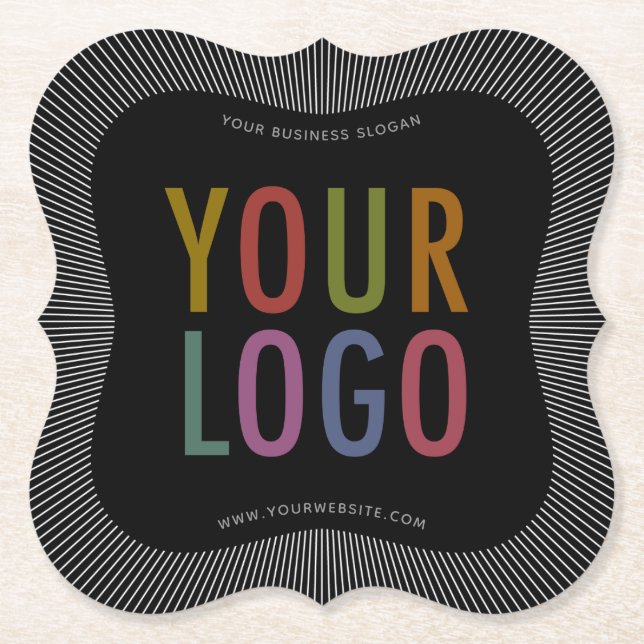 Bracket Custom Paper Coasters with Company Logo (Front)
