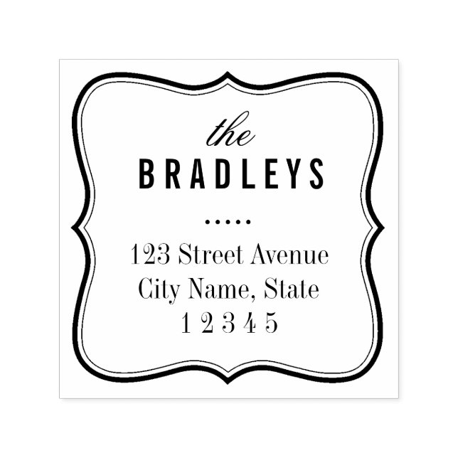 Bracket Frame Personalised Rubber Stamp (Design)