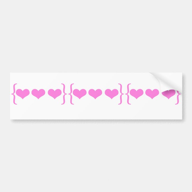 Bracket Hearts Design Bumper Sticker (Front)