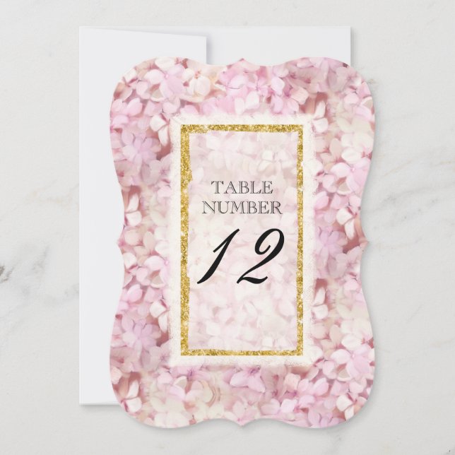 Bracket Reception Table Number Elegant Floral Gold (Front)