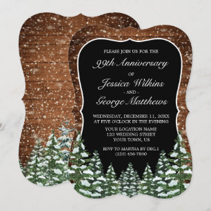 Bracket Snow Wood & Forest Wedding Anniversary Invitation