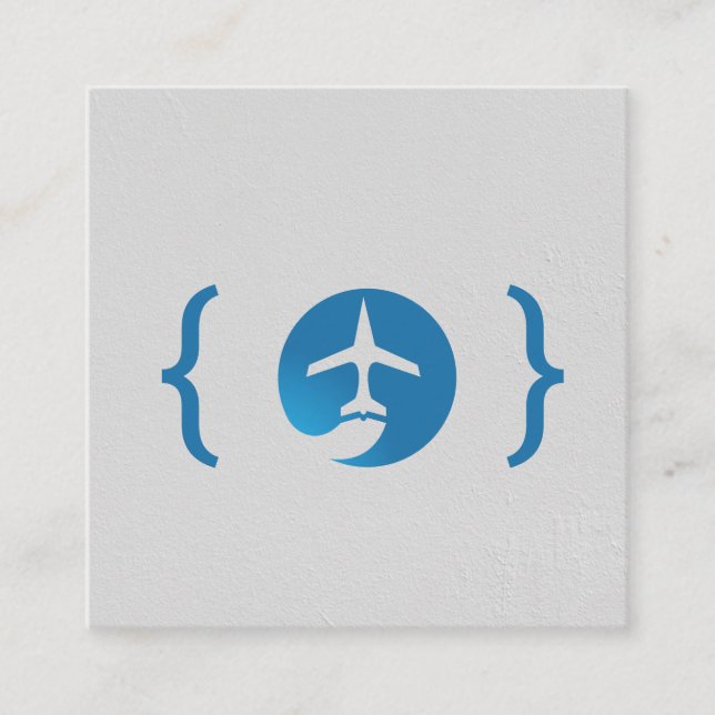 Brackets / Aeroplane Logo Square Business Card (Front)