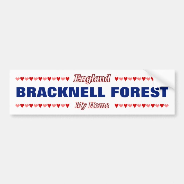 BRACKNELL FOREST - My Home - England; Hearts Bumper Sticker (Front)