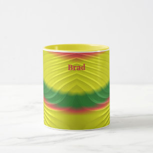 BRAD ~ BRIGHT Red Green Yellow Fractal ~ Mug