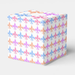 Brad fleur de lis colourful wedding favour box