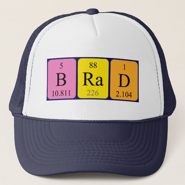 Brad periodic table name hat (Front)