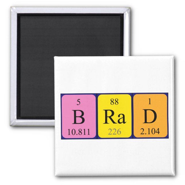 Brad periodic table name magnet (Front)