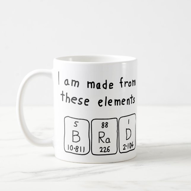 Brad periodic table name mug (Left)