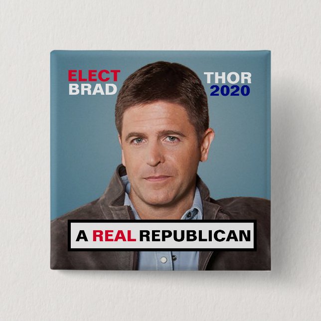 Brad Thor for President 2020 15 Cm Square Badge (Front)