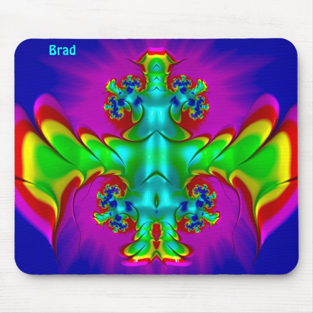 BRAD ~ Zany Hot Red, Green, Blue and Yellow ~ Mouse Mat (Front)