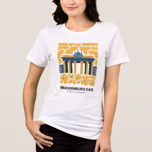 Bradenburg Gate Berlin abstract travel floral art Tri-Blend Shirt