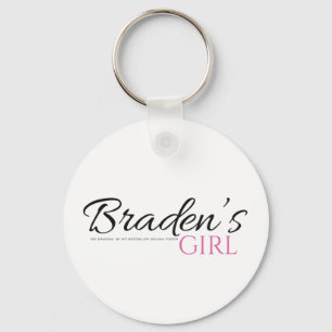 Bradens Girl with black and pink Keychain