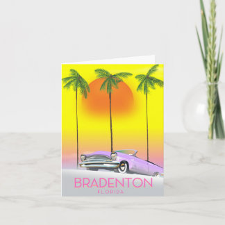 Bradenton Florida Classic car travel poster Holiday Card