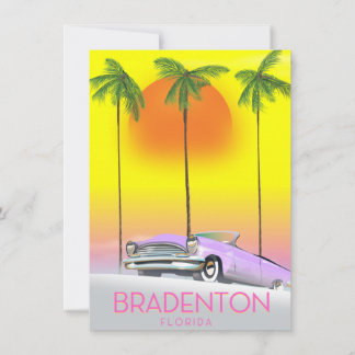 Bradenton Florida Classic car travel poster Invitation