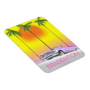 Bradenton Florida Classic car travel poster Magnet