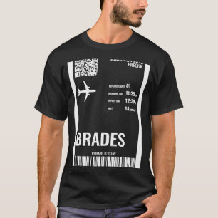 Brades Montserrat Boarding Pass Airline Ticket Tra T-Shirt