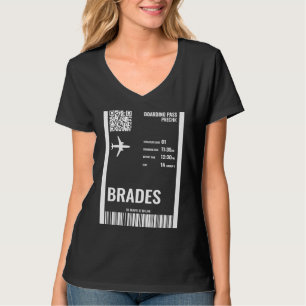 Brades Montserrat Boarding Pass Airline Ticket Tra T-Shirt