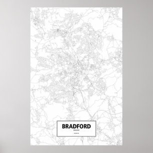 Bradford, England (black on white) Poster